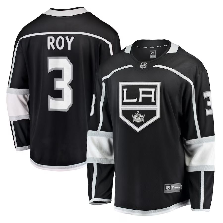 Men Los Angeles Kings #3 Matt Roy Fanatics Branded Black Home Breakaway Player NHL Jersey